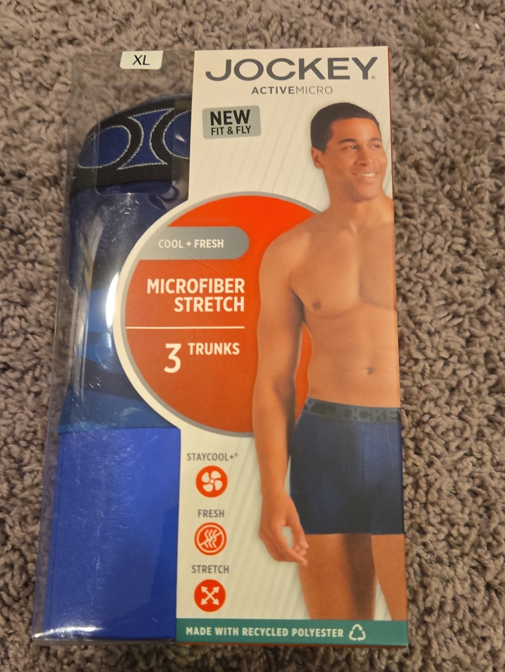 Jockey Blue Microfiber Stretch Boxer Briefs - 3 Pack